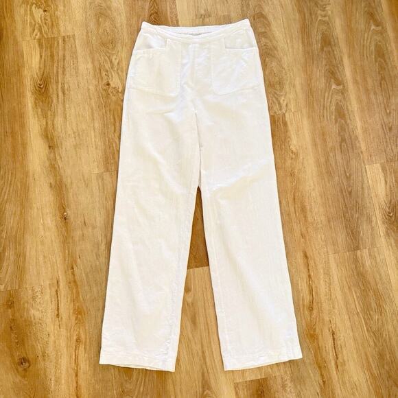 Soft Surroundings Pants Women’s Large L 10 White Straight Leg Cotton Pull On - Picture 2 of 13